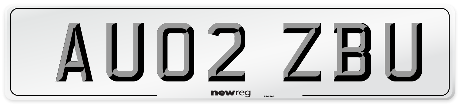 AU02 ZBU Number Plate from New Reg